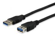 Equip Cable Alargador Usb A Macho A Usb A Hembra 3.0 - Conectores Chapados En Niquel - Longitud 2M - Color Negro