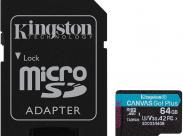 Kingston Tarjeta Micro Sdxc 64Gb Uhs-I U3 V30 Clase 10 170Mb/S Canvas Go Plus Con Adaptador