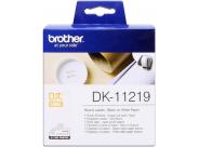 Brother Dk11219 - Etiquetas Originales Precortadas Circulares - 12 Mm De Diametro - 1200 Unidades - Texto Negro Sobre Fondo Blanco