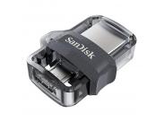 Sandisk Ultra Dual Drive M3.0 Memoria Usb 3.0 Y Micro Usb 32Gb - Hasta 150Mb/S De Lectura - Color Transparente/Negro (Pendrive)