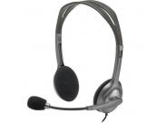 Logitech H111 Auriculares Estereo Con Microfono - Microfono Giratorio - Diadema Ajustable - Jack 3.5Mm - Cable De 1.80M - Color Gris