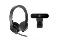 Logitech Pack Profesional De Colaboracion Con Video Bluetooth Webcam Brio Uhd 4K + Auriculares Zone Wireless - Color Negro
