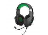 Trust Gaming Gxt 323X Carus Auriculares Con Microfono - Microfono Flexible - Diadema Ajustable - Amplias Almohadillas - Altavoces De 50Mm - Cable Trenzado De 1M - Color Negro/Verde