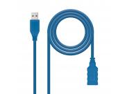 Nanocable Cable Usb-A 3.0 Macho A Usb-A Hembra 1M - Color Azul