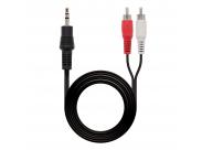 Nanocable Cable Audio Estereo Jack 3.5Mm Macho A 2X Rca Macho 3M - Color Negro