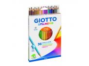 Giotto Stilnovo Pack De 36 Lapices Hexagonales De Colores - Mina 3.3Mm - Madera - Colores Surtidos