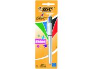 Bic 4 Colours Shine Boligrafo De Bola Retractil - Punta Media De 1.0Mm - Tinta Con Base De Aceite - 4 Colores De Tinta