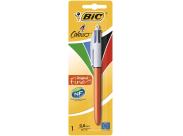 Bic 4 Colours Original Fine Boligrafo De Bola Retractil - Punta Fina De 0.8Mm - Tinta Con Base De Aceite - Cuerpo Rojo/Blanco - 4 Colores