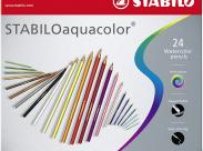 Stabilo Aquacolor Pack De 24 Lapices De Colores - Mina De 2.8Mm - Acuarelable - Colores Surtidos