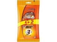 Bic Sensitive 3 Pack De 4+2 Maquinillas De Afeitar Desechables De 3 Hojas - Tira Lubricante Con Aloe Vera