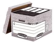 Fellowes Bankers Box Contenedor De Archivos - Montaje Automatico Fastfold - Carton Reciclado Certificacion Fsc - Color Gris