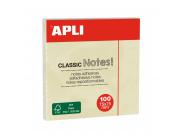Apli Classic Bloc De 100 Notas Adhesivas 75 X 75 Mm - Color Amarillo