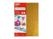 Apli Pack De 4 Goma Eva Purpurina A4 - Grosor 2 Mm - Impremeable - Moldeable Al Calor - Colores Surtidos