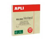 Apli Classic Bloc De 100 Notas Adhesivas Zigzag 75 X 75 Mm - Color Amarillo