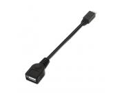 Aisens Cable Usb 2.0 Otg - Tipo Micro B Macho-A Hembra - 15Cm - Color Negro