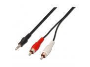 Aisens Cable Audio Estereo - Jack 3.5/M-2Xrca Macho - 3.0M - Color Negro