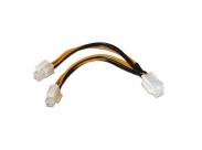 Aisens Cable De Alimentacion Para Microprocesador - 4Pin/H-4+4Pin/M - 15Cm - 100% Cobre - Color Negro