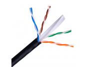 Aisens Cable De Red Exterior Impermeable Rj45 Cat.6 Utp Rigido Awg24 - Bobina De 100M 100% Cobre Para La Instalacion - Resistente A Rayos Ultravioleta - Color Negro