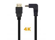 Aisens Cable Hdmi V2.0 Acodado Premium Alta Velocidad / Hec 4K@60Hz 18Gbps - A/M-A/M - 1.0M - Color Negro