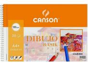Canson Bloc De Dibujo Basik Liso A4 - Album De Espiral Microperforado - 23X32.5 Cm - 120 Hojas - 130G - Color Blanco