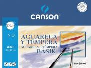 Canson Acuarela Basik Minipack De 6 Hojas A4+ - 24X32Cm - 370G - Color Blanco