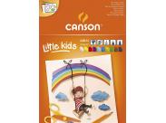 Canson Kids Cartulina Bloc Encolado De 30 Hojas A4 - 21X29.7 - 120G - Colores Surtidos