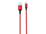 Xo Cable Usb A Macho A Tipo C - 2.4A - Carga + Transmision De Datos Alta Velocidad - 1M - Color Rojo