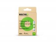 Gp Recyko Pack De 4 Pilas Recargables 650Mah Aaa 1.2V - Precargadas - Fabricadas Con Mas Del 10% De Materiales Reciclados