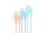Nanocable Pack De 3 Cables Mallados Usb-A Macho A Lightning Macho - Longitud 1M - Colores Pastel Rosa, Verde Y Azul