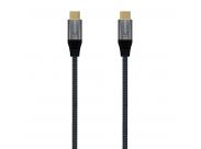 Aisens Cable Usb 3.2 Gen2X2 Aluminio 20Gbps 8K@30Hz 5A 100W E-Mark, Tipo Usb-C/M-Usb-C/M - 1.5M - Color Gris
