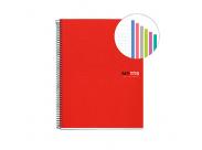 Miquel Rius Notebook6 Cuaderno De Espiral Formato A4 - 150 Hojas De 70Gr Microperforadas Con 2 Taladros - Cubiertas De Polipropileno - Cuadricula 5X5 - Color Rojo