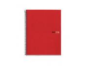 Miquel Rius Notebook6 Cuaderno De Espiral Formato A5 - 150 Hojas De 70Gr Microperforadas Con 2 Taladros - Cubiertas De Polipropileno - Cuadricula 5X5 - Color Rojo