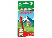 Alpino Pack De 12 Lapices De Colores Hexagonales - Mina De 3Mm Resistente A La Rotura - Bandeja Extraible - Colores Vivos Y Brillantes Surtido