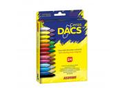 Alpino Dacs Pack De 24 Ceras De Colores - Textura Cremosa - Mezclables - Pintado Suave Y Cubriente - Colores Surtidos