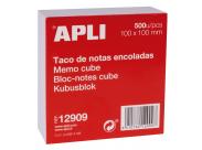 Apli Taco De Notas 100X100 - 500 Hojas - Adhesivo - Blanco
