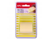 Apli Dispensador Nota Adhesiva Rollo - 50Mm X 8M - Facil De Usar - Adhesivo De Calidad - Amarillo Pastel