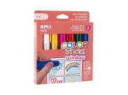 Apli Kids Color Sticks Window Pack 6 Temperas Solidas 6Gr - Especiales Para Dibujar Y Pintar Sobre Cristales - Facil Limpieza - Colores Surtidos