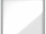 Nobo Vitrina Para 6 Hojas A4 - Superficie Blanca Magnetica - Puerta De Cristal De Seguridad - Marco De Aluminio - Color Blanco