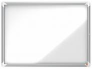 Nobo Vitrina Exteriores 8 Hojas A4 Superficie Blanca Magnetica - 692X972X45Mm - Puerta Seguridad Cerradura Marco Aluminio - Resistente Intemperie - Color Blanco