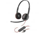 Plantronics Blackwire C3220 Usb-A Auriculares Con Microfono - Almohadillas Acolchadas - Controles En Cable - Color Negro