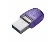 Kingston Datatraveler Microduo 3C Memoria Usb-A + Usb-C 256Gb 3.2 Gen 1 - Velocidad De Lectura 200 Mb/S - Tapon Protector (Pendrive)