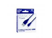 Fr-Tec Micro Usb Cable - Longitud 3M - Carga Comoda Para Mando Dualshock 4 - Color Azul