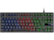 Mars Gaming Teclado Gaming Mk02 H-Mech Compacto - Iluminacion Rainbow Frgb - Anti-Ghosting - Español - Color Negro