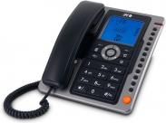 Spc Telefono Fijo Office Pro - Pantalla Iluminada Azul - Teclas Grandes - Memorias Directas - Manos Libres - Identificador De Llamadas - Funciones De Oficina - Diseño Elegante - Color Negro