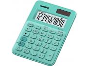 Casio Ms-7Uc Calculadora De Escritorio - Tecla Doble Cero - Pantalla Lcd De 10 Digitos - Solar Y Pilas - Color Verde