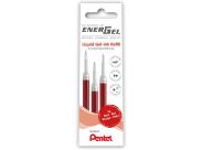 Pentel Energel X Pack De 3 Recambios Para Bl57, Bl77, Bl107, Bl117, Bl407, Bl2007, Bl2507 - Color Rojo