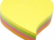 Global Notes Info Cubo De 200 Notas Adhesivas Con Forma De Corazon 68 X 68Mm - Colores Verde, Rosa Amarillo Y Naranja
