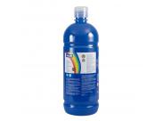 Milan Botella De Tempera 1000Ml - Tapon Dosificador - Secado Rapido - Mezclable - Color Azul Cyan