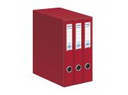 Dohe Oficolor Modulo De 3 Archivadores Con Rado - Lomo Estrecho - Formato Folio - Carton Forrado - Color Rojo