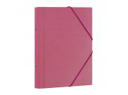 Dohe Carpeta Clasificadora 12 Departamentos - Formato Folio - Carton Plastificado - Cierre Con Gomas - Color Rosa